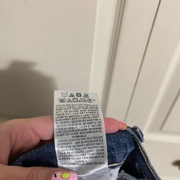 Levi's Womens Dark Wash Stretch 505 Straight Leg Mid Rise Jeans Size 6 - Picture 6 of 8